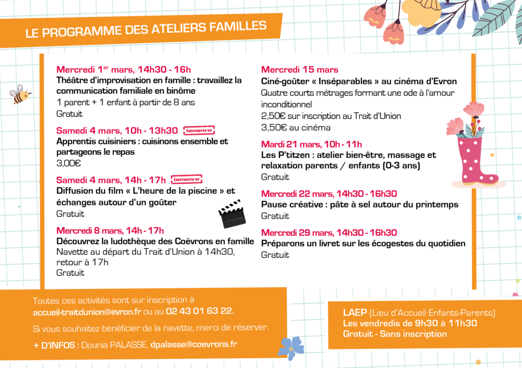 Programme Trait d'Union mars familles
