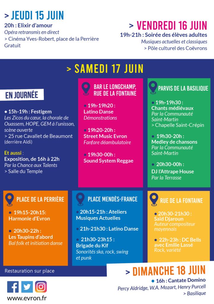 Programme Fête de la Musique