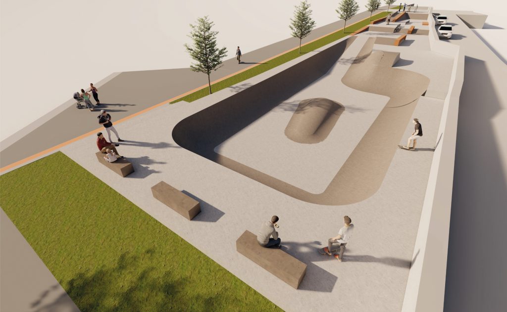 Vue 3D du futur skate-park d'Évron