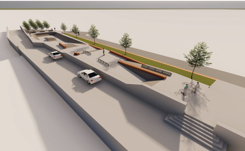 Vue 3D du futur skate-park d'Évron